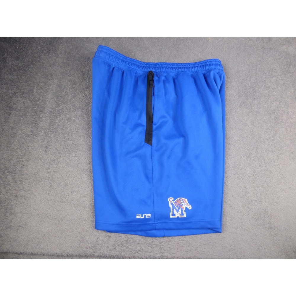 Memphis Tigers Basketball Shorts Nike Dri-FIT Elite Mens XXL Blue Zipper Pocket